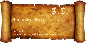 Borsody Dóra névjegykártya